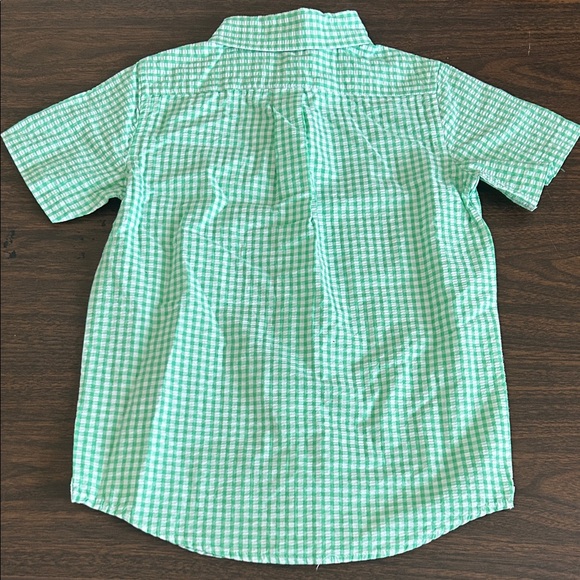 NWT Boys Janie and Jack Green Gingham Button Down Shirt - Picture 3 of 3